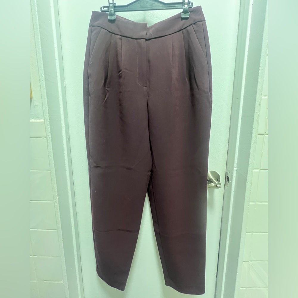 Express Dark Purple Super High Waisted Pleated Ankle Pants